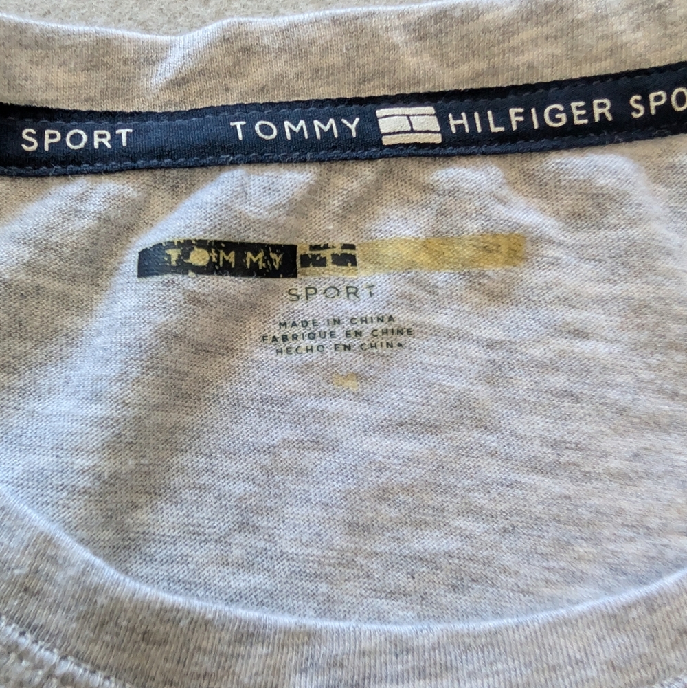 Tommy Hilfiger Sport Short Sleeve Grey Logo Tee Shirt Modern Prep Casual Size M image 3